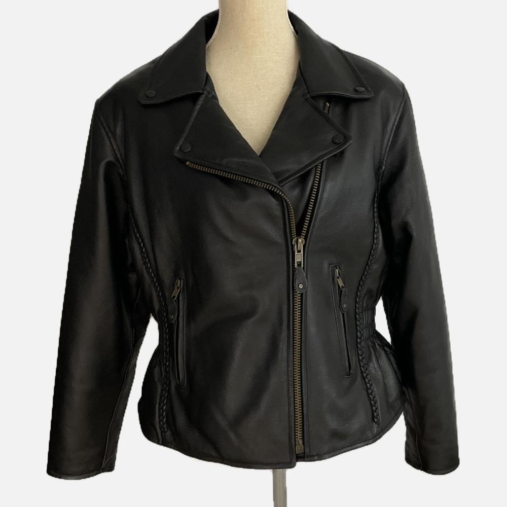 USA Bikers Dream Apparel Leather Motorcycle Jacket Small Black‎ Thinsulate Liner